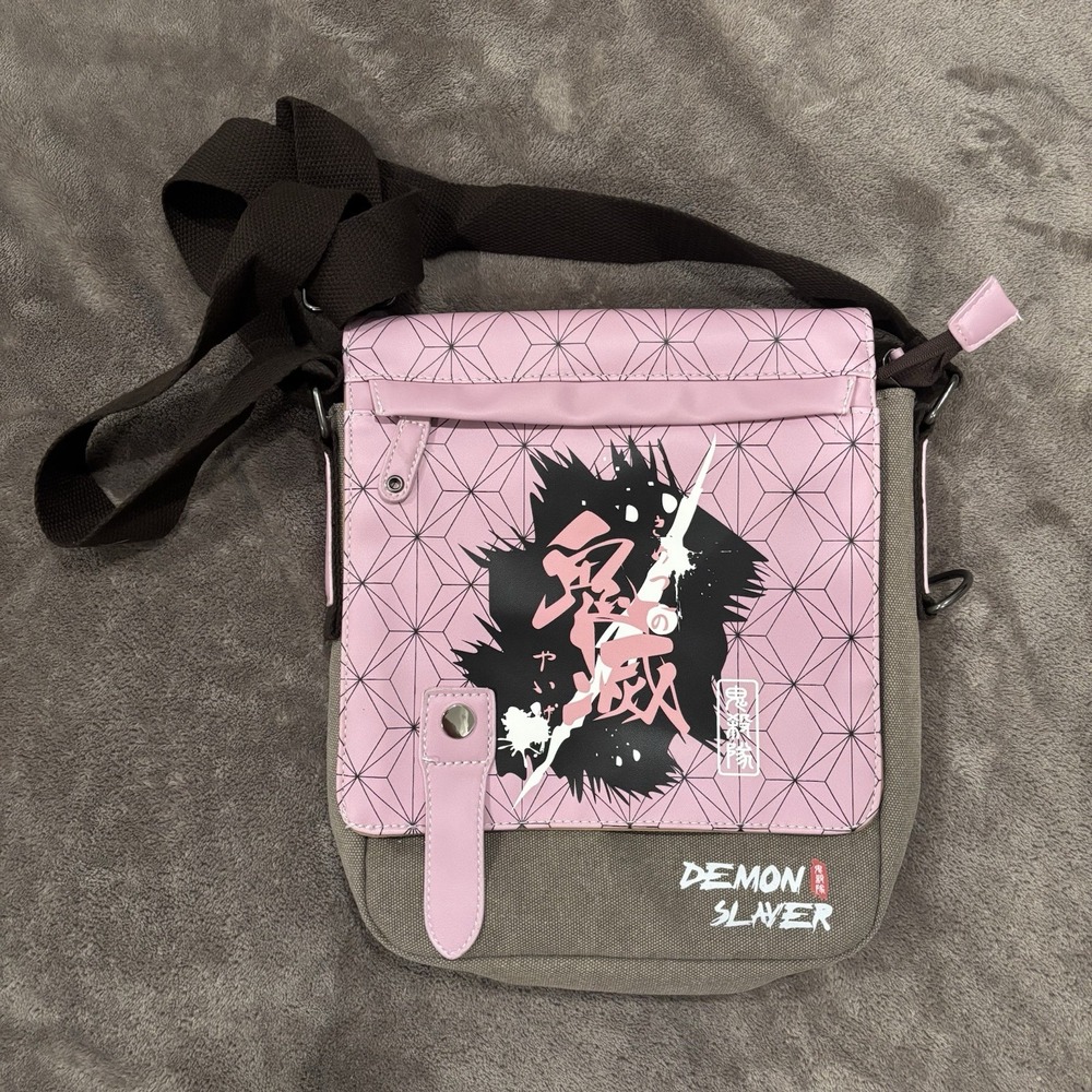 Demon Slayer Kimetsu no Yaiba Long Strap canvas Shoulder Messenger Bag Satchel